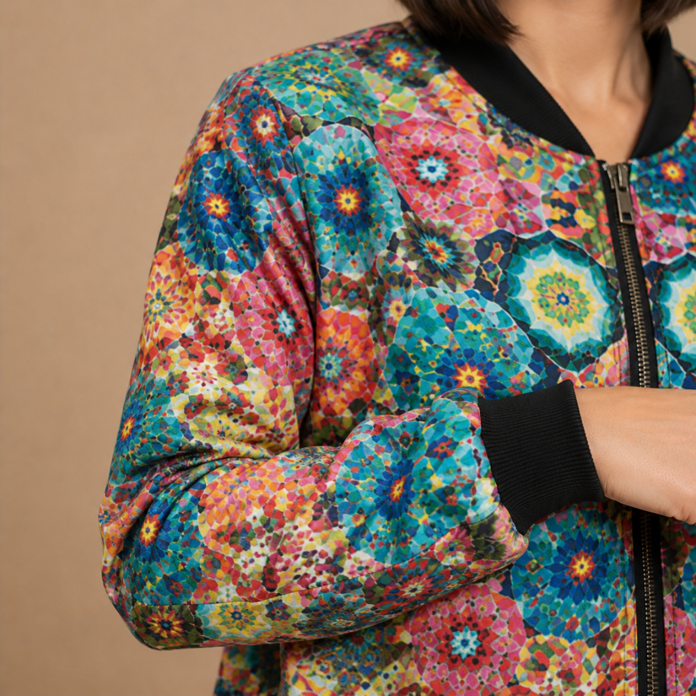 Bomber Botánica estampada