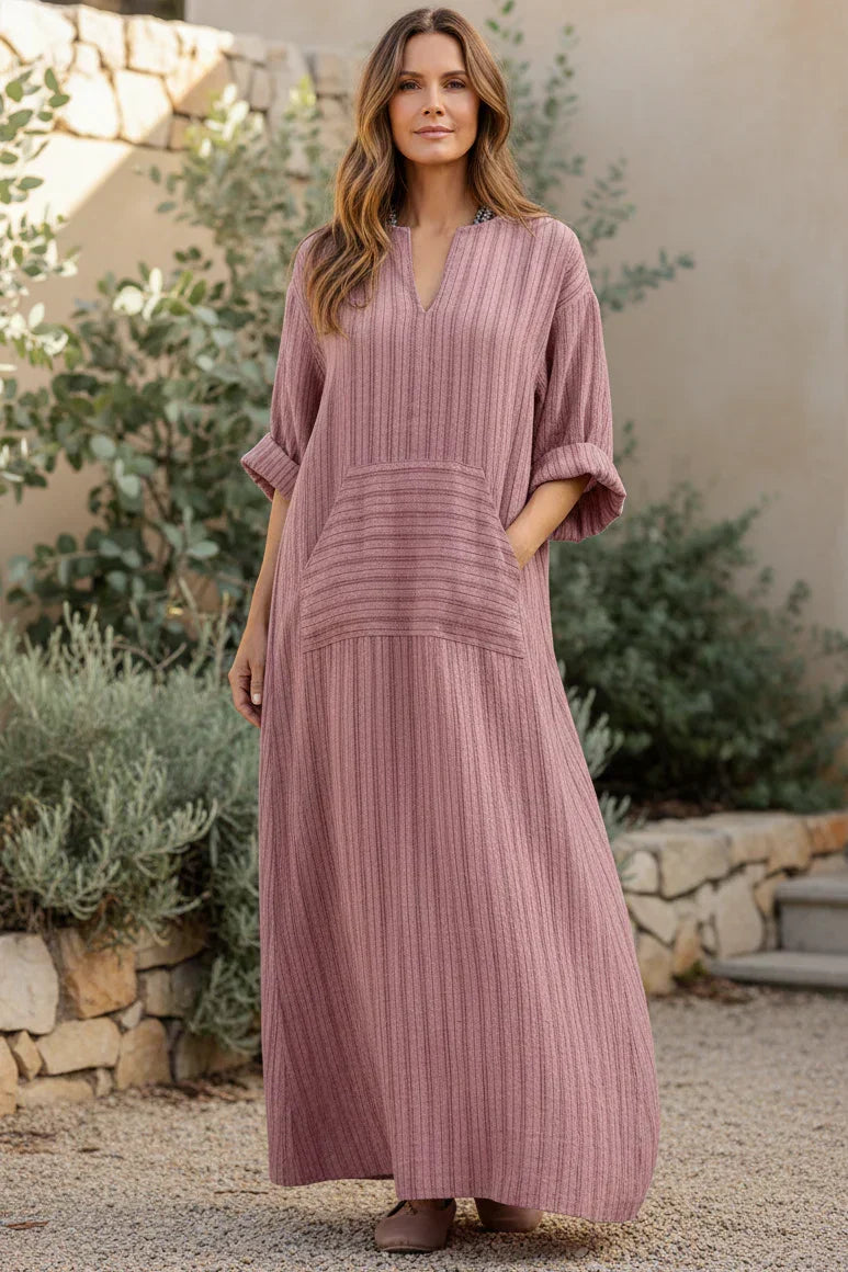 Vestido Cadencia Suave | Relieve de líneas y corte amplio