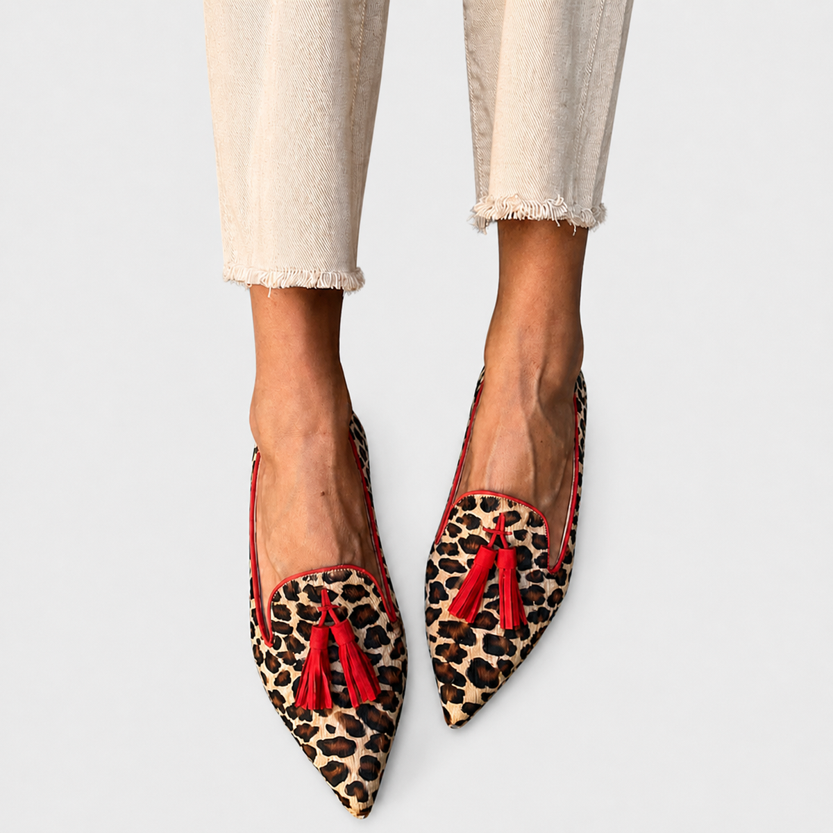 Mocasines Cibeles | Leopardo y borlas de contraste