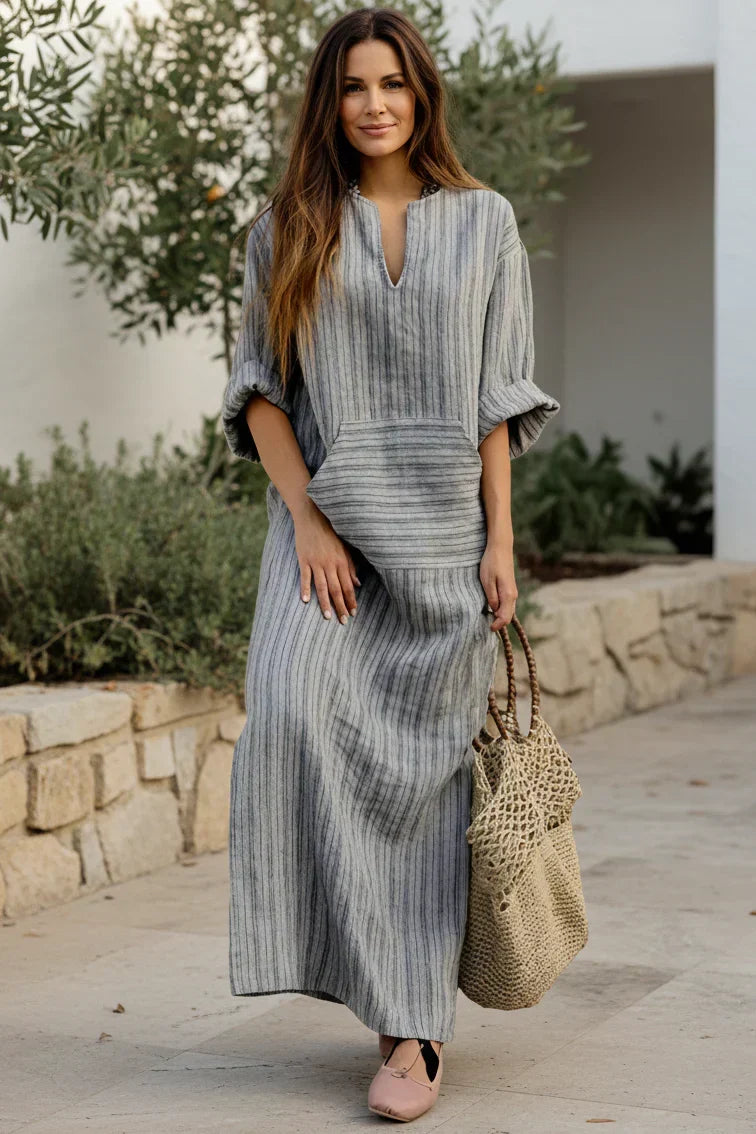 Vestido Cadencia Suave | Relieve de líneas y corte amplio