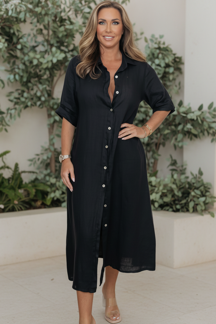 Vestido Paseo de Olivos | Estilo camisero de manga corta