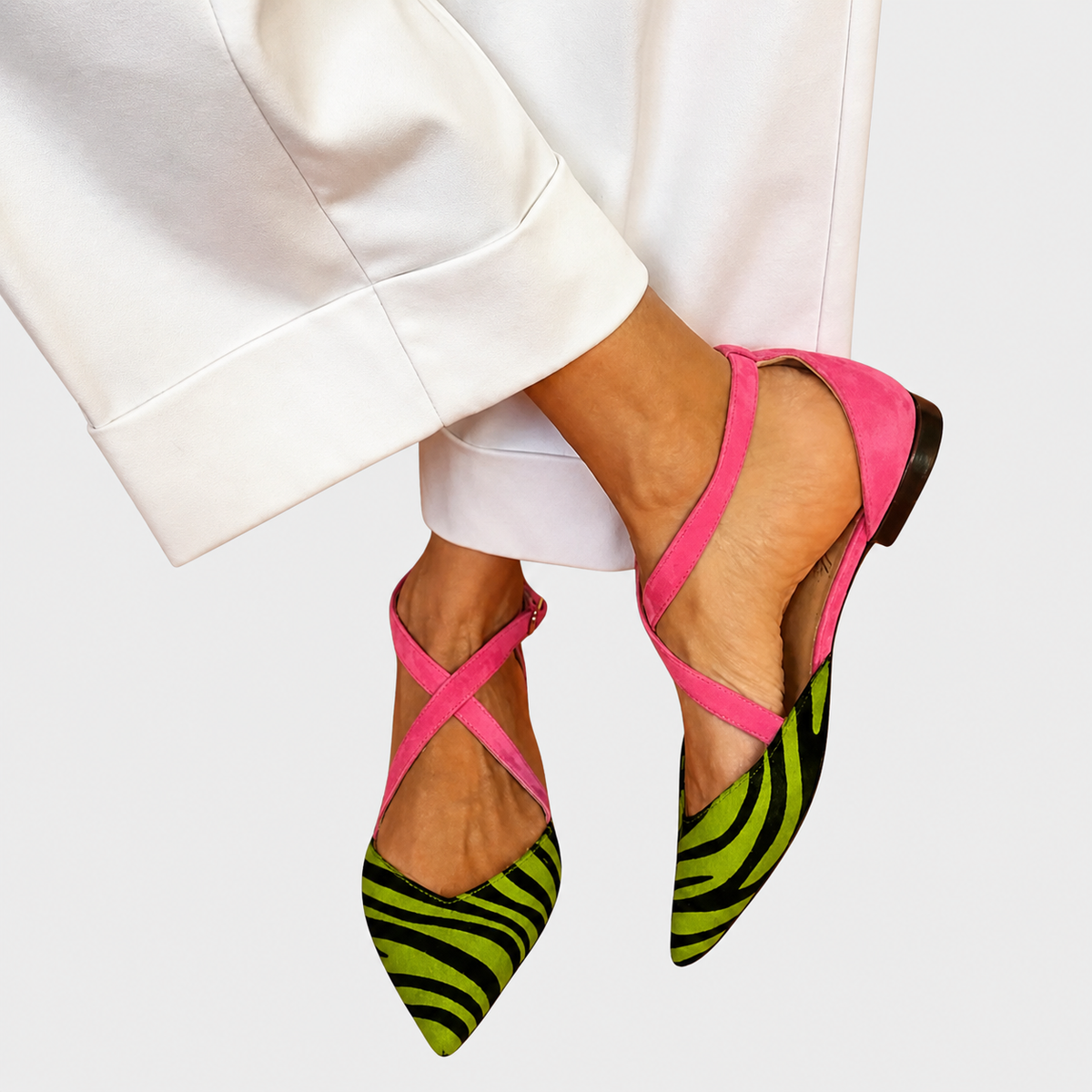 Zapatos Miró | Estampado y tiras cruzadas