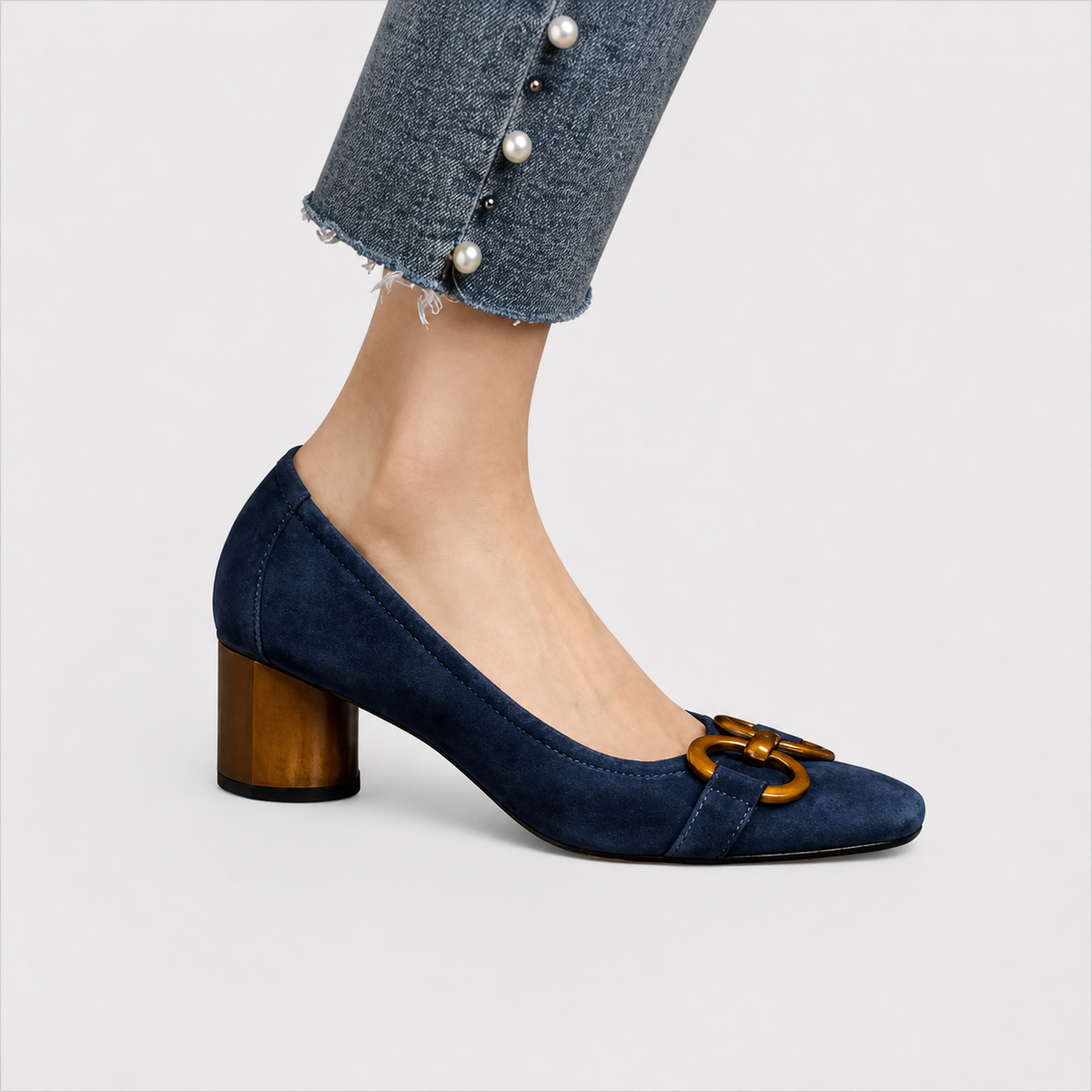 Zapatos Toledo | Tacón geométrico y adorno frontal