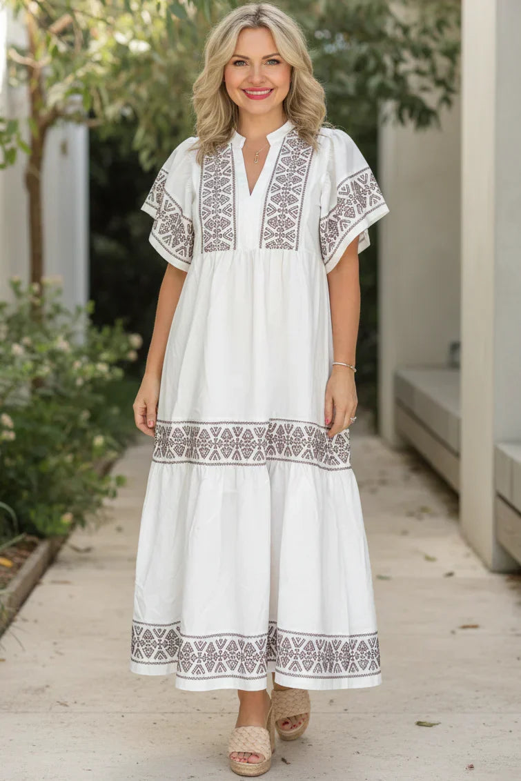 Vestido Sendero de Cenefa | Escote abierto y detalles bohemios