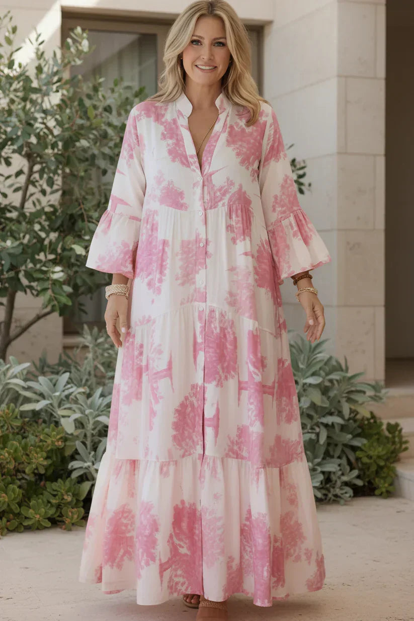 Vestido Bosque de Bruma | Motivos botánicos y mangas acampanadas