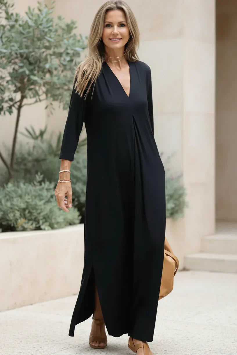 Vestido Pliegue de Sol | Escote en V y caída relajada