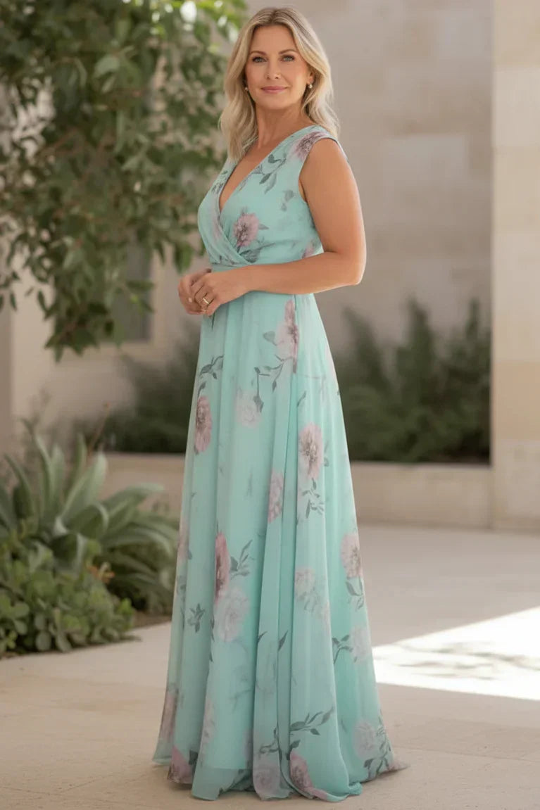Vestido Acuarela de Jardín | Escote cruzado y flores suaves