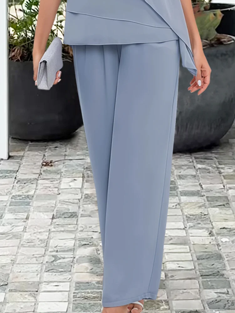 Conjunto Trazo Asimétrico | Blusa superpuesta y pantalón ancho