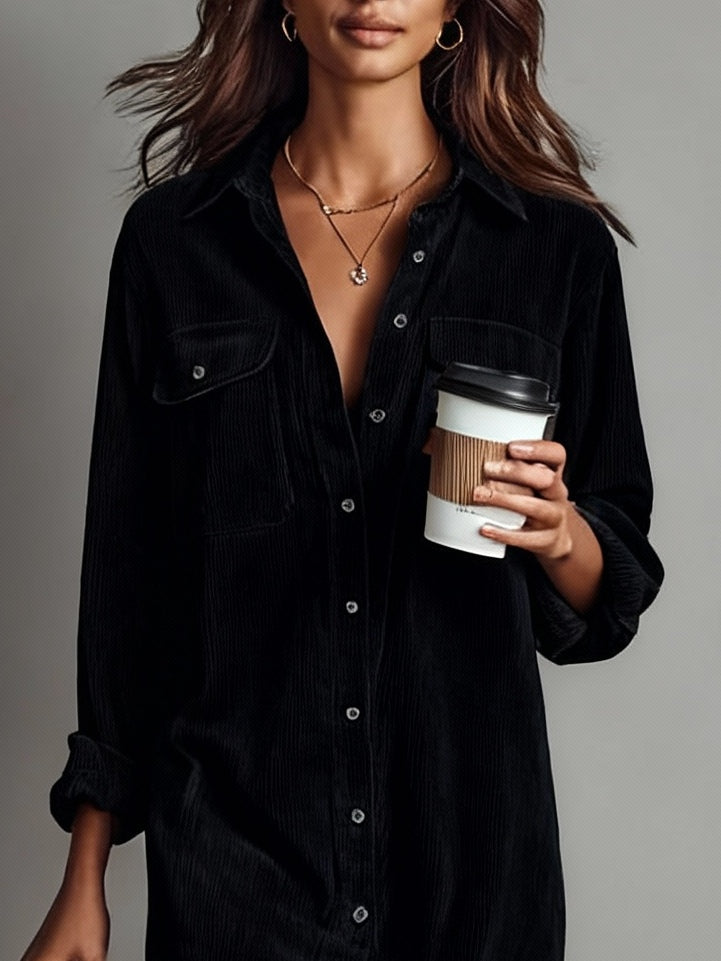 Elisa | Vestido camisero midi con bolsillos