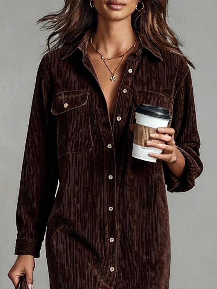 Elisa | Vestido camisero midi con bolsillos