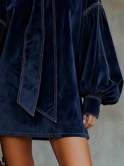 Ágata | Vestido corto con lazada y mangas amplias