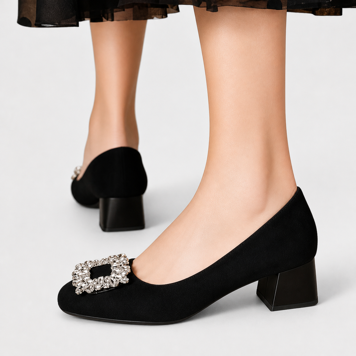 Zapatos Sevilla | Hebilla joya y tacón ancho