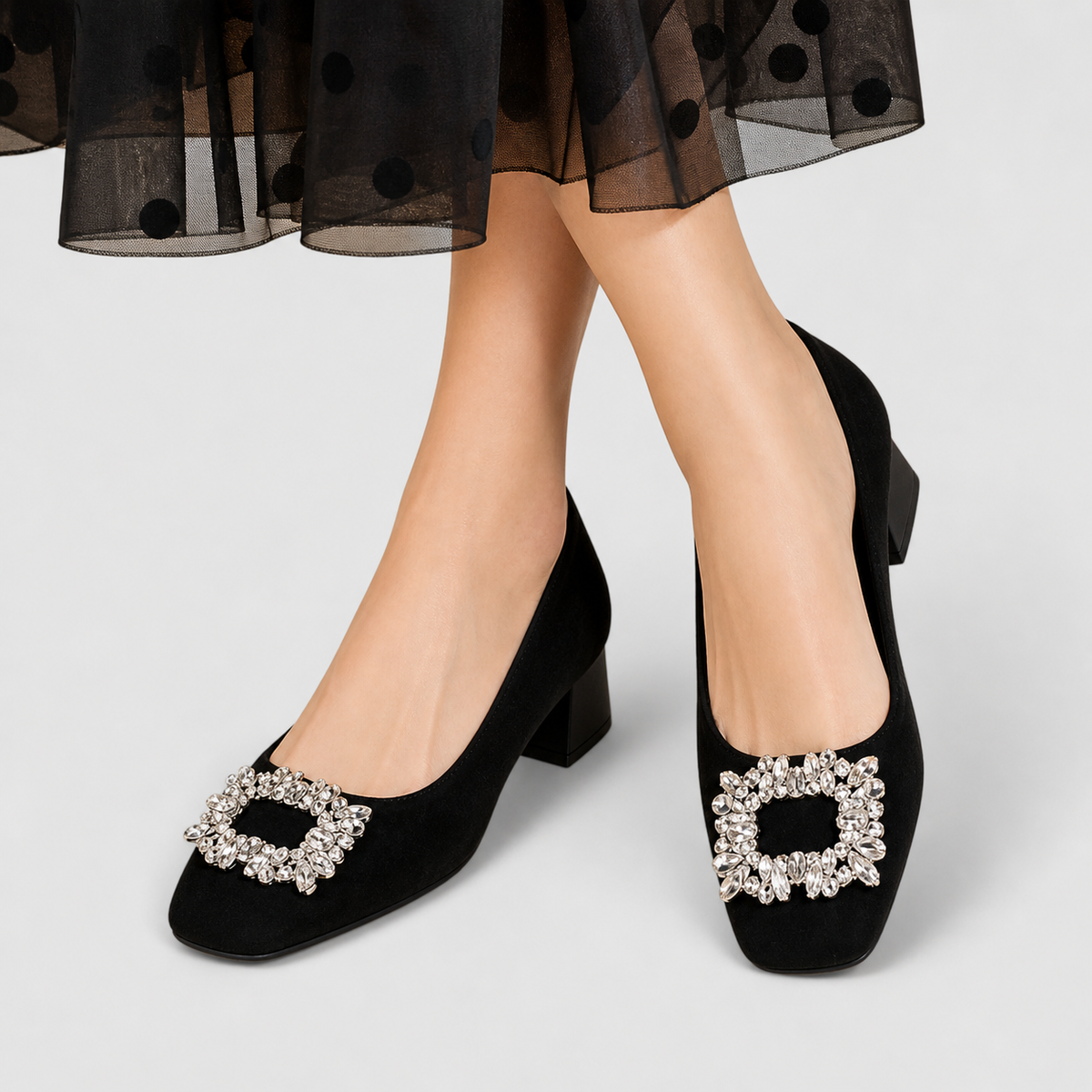 Zapatos Sevilla | Hebilla joya y tacón ancho