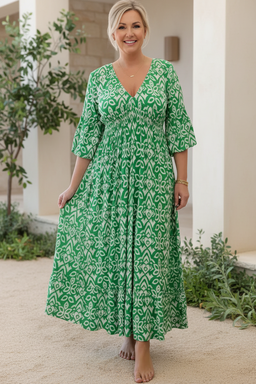 Vestido Marea Bohemia | Estampado vivo sin mangas