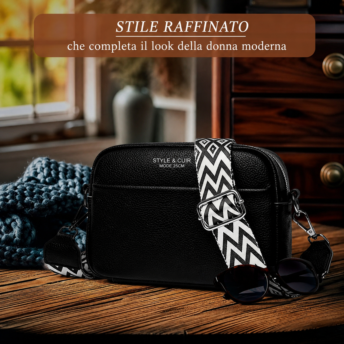 Bolso bandolera Zahara | Correa geométrica