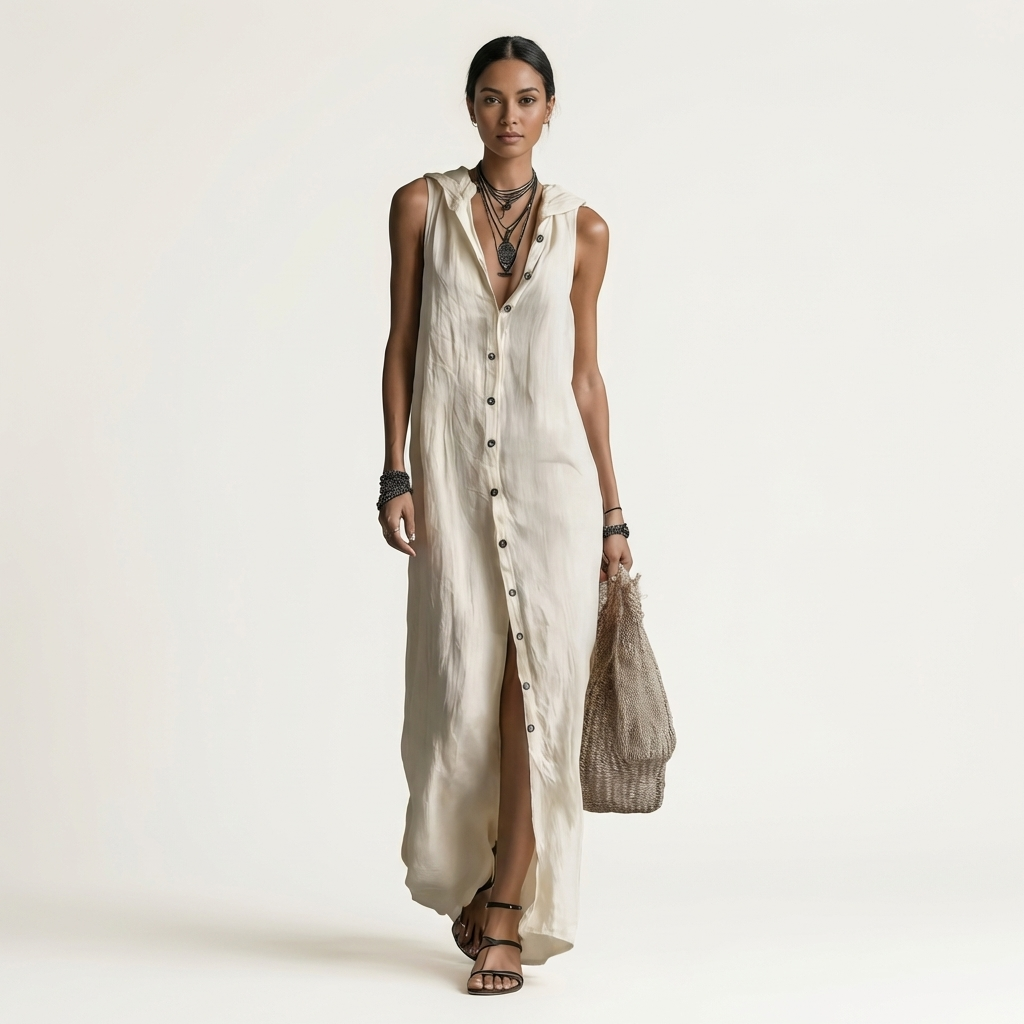 Vestido Marea largo con capucha