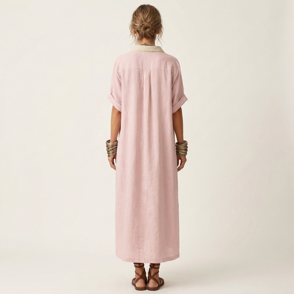 Vestido Sorrento camisero con cuello en contraste