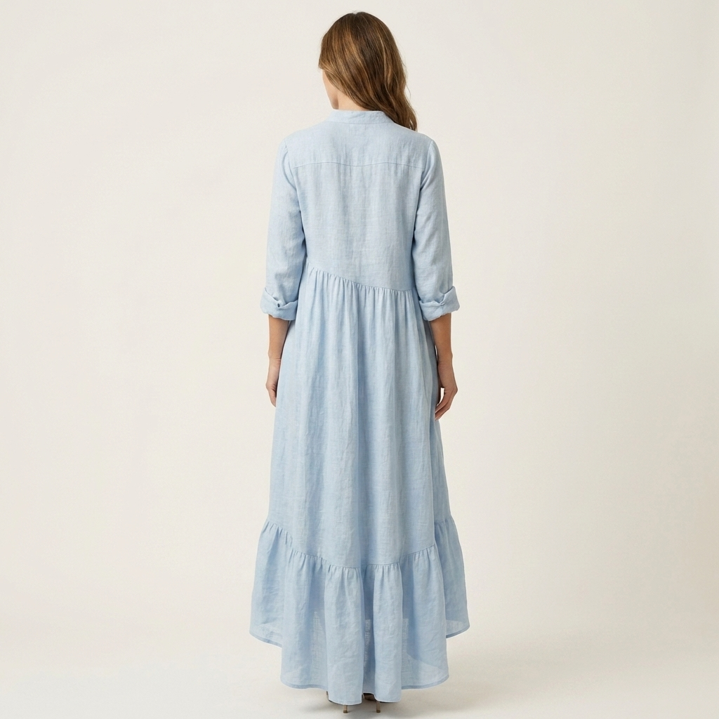Vestido Luz de Abril largo con bajo de volantes