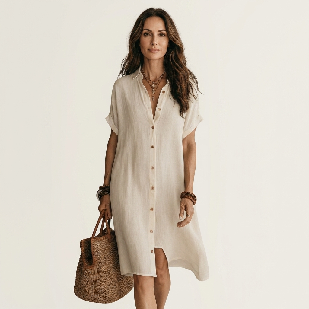 Vestido Portofino camisero de manga corta