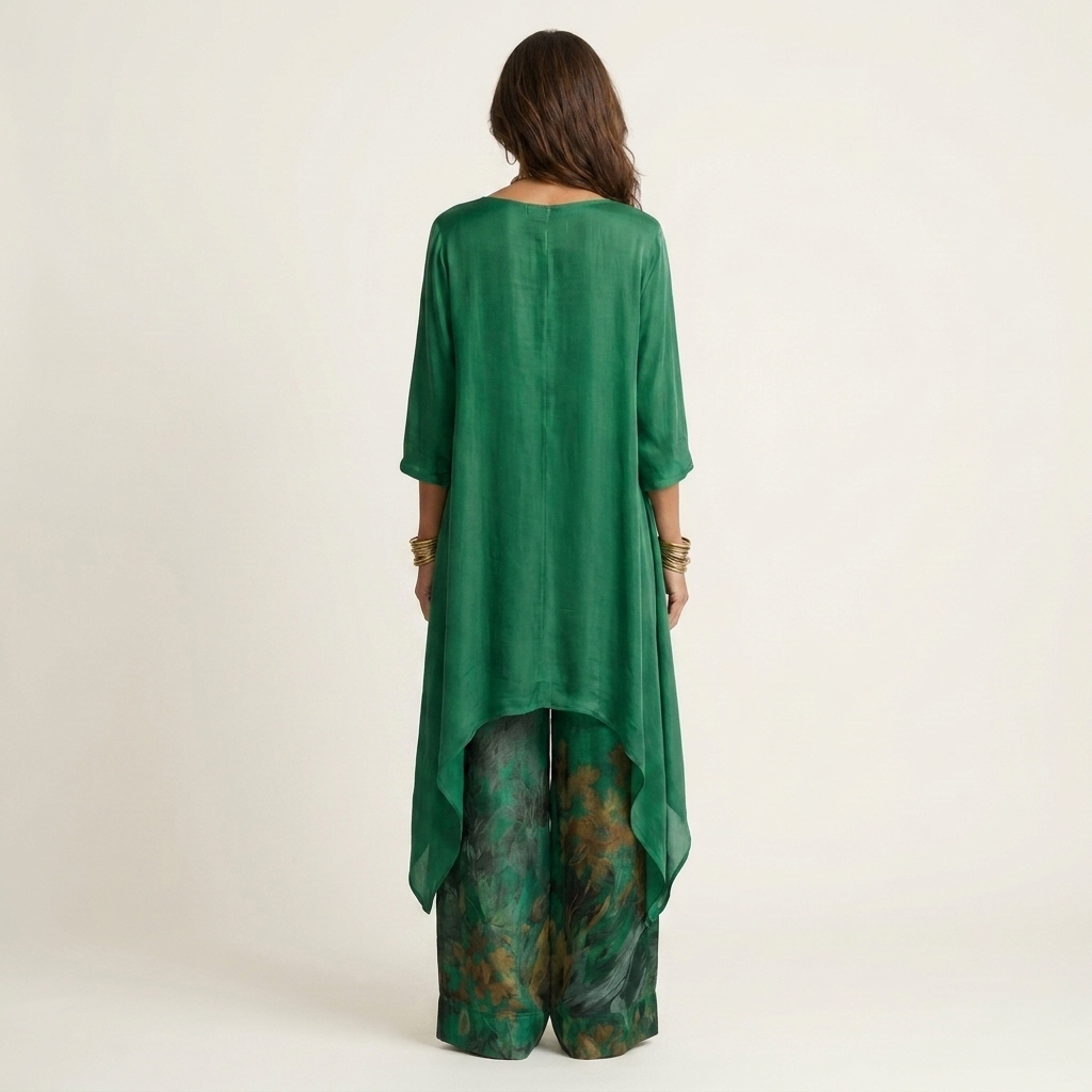 Conjunto Acuarela con túnica asimétrica