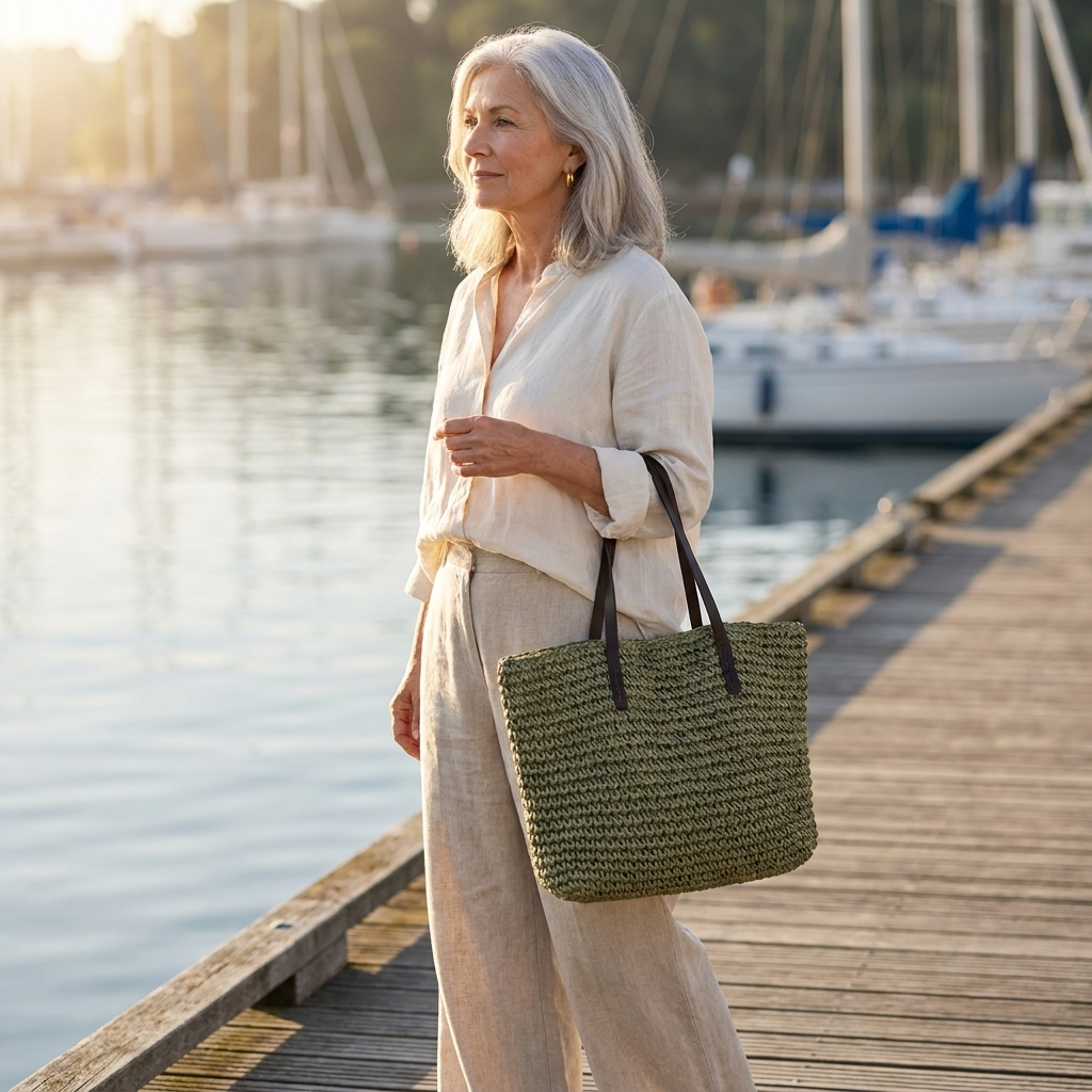 Bolso Bahía de diseño entrelazado