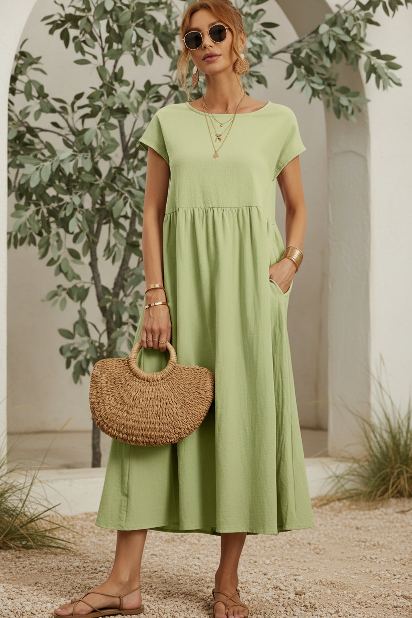 Vestido Pausa de Domingo | Cintura alta y bolsillos laterales