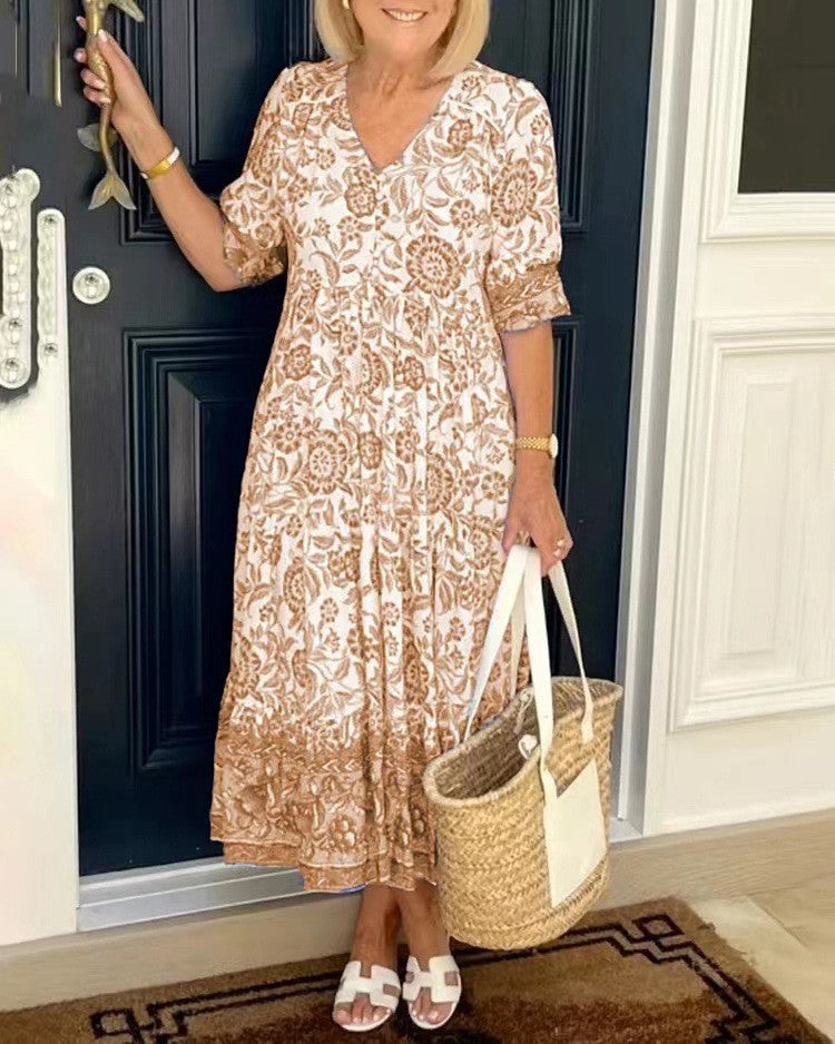 Vestido Flor de Horizonte | Estampado floral y escote en V