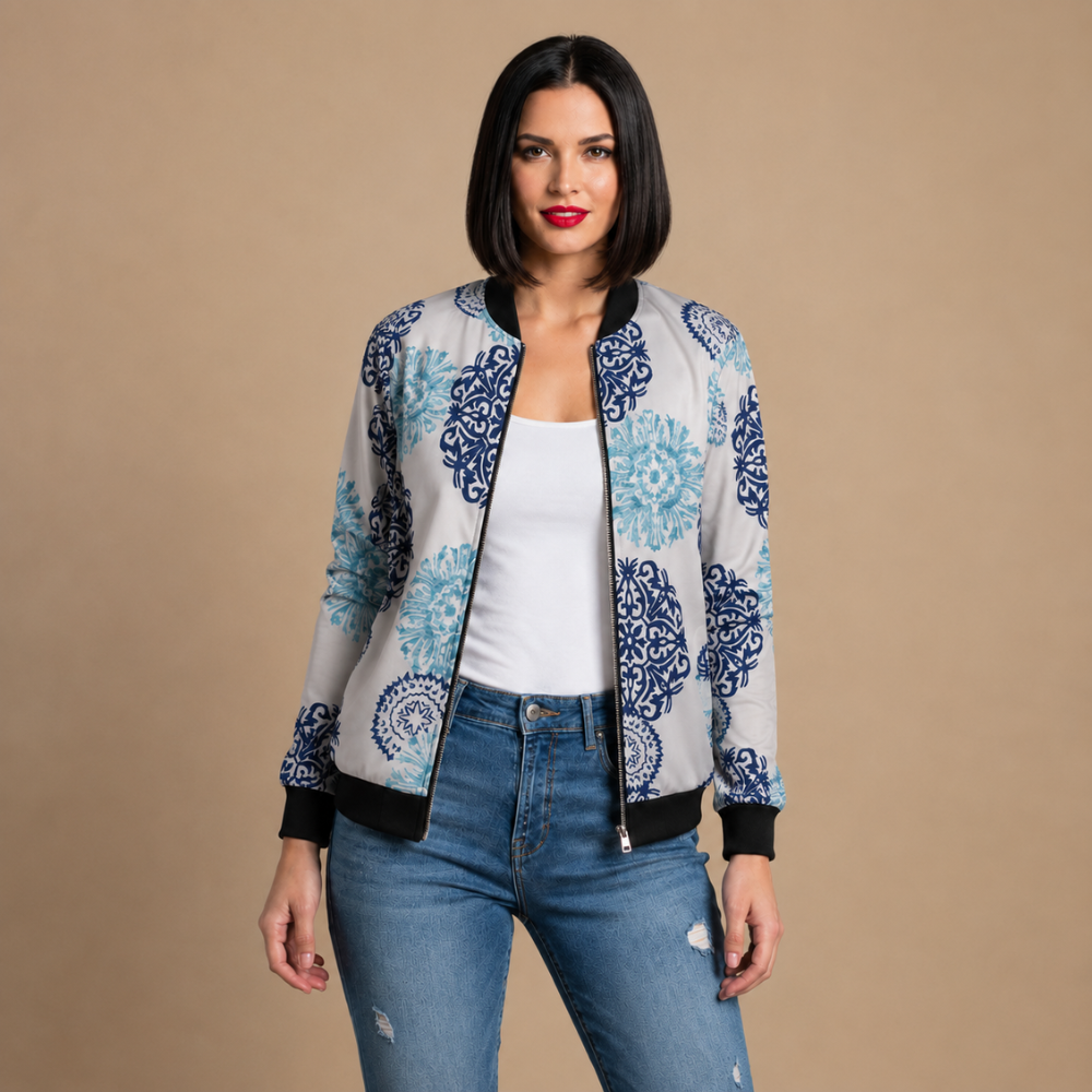 Bomber Botánica estampada