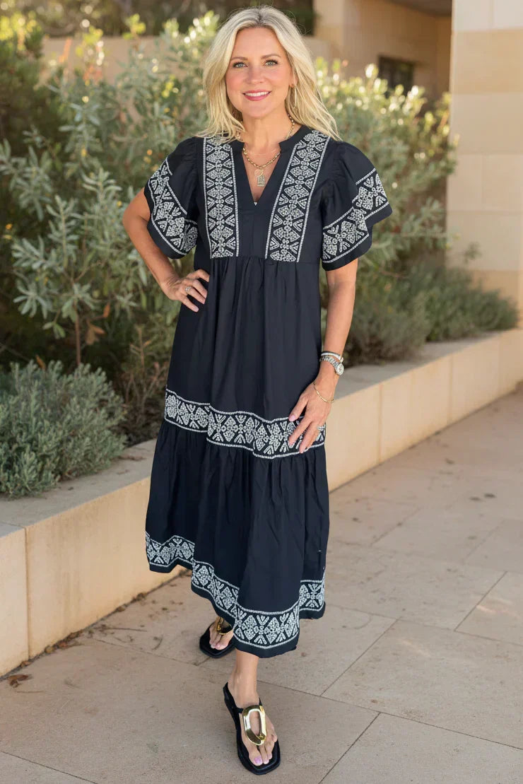 Vestido Sendero de Cenefa | Escote abierto y detalles bohemios