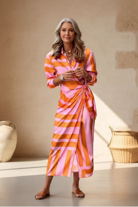 Vestido Compás | Rayas y botonadura delantera