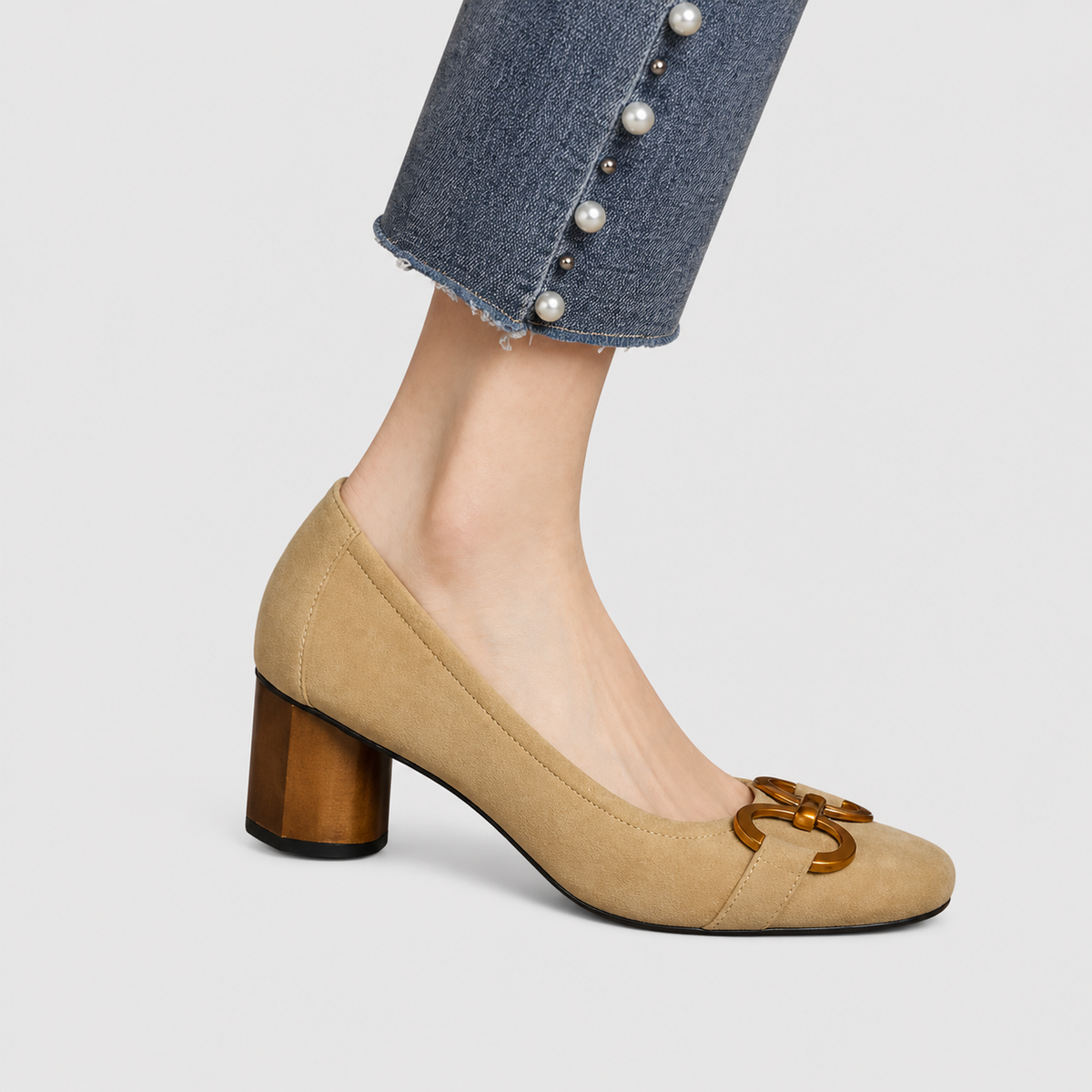 Zapatos Toledo | Tacón geométrico y adorno frontal