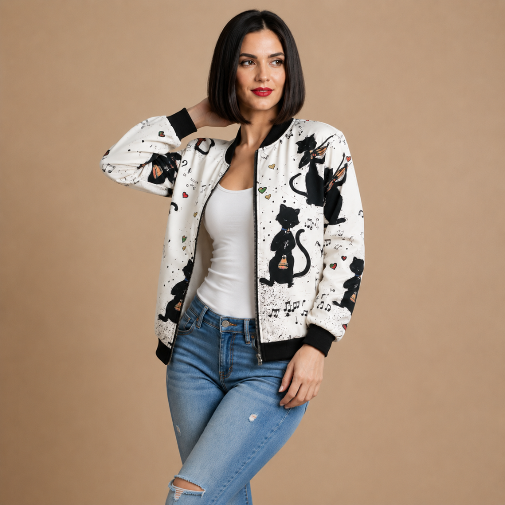 Bomber Botánica estampada