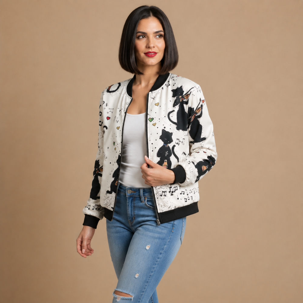 Bomber Botánica estampada