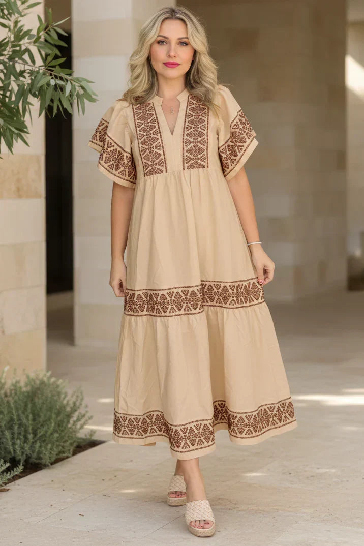 Vestido Sendero de Cenefa | Escote abierto y detalles bohemios
