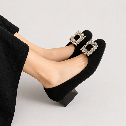 Zapatos Sevilla | Hebilla joya y tacón ancho