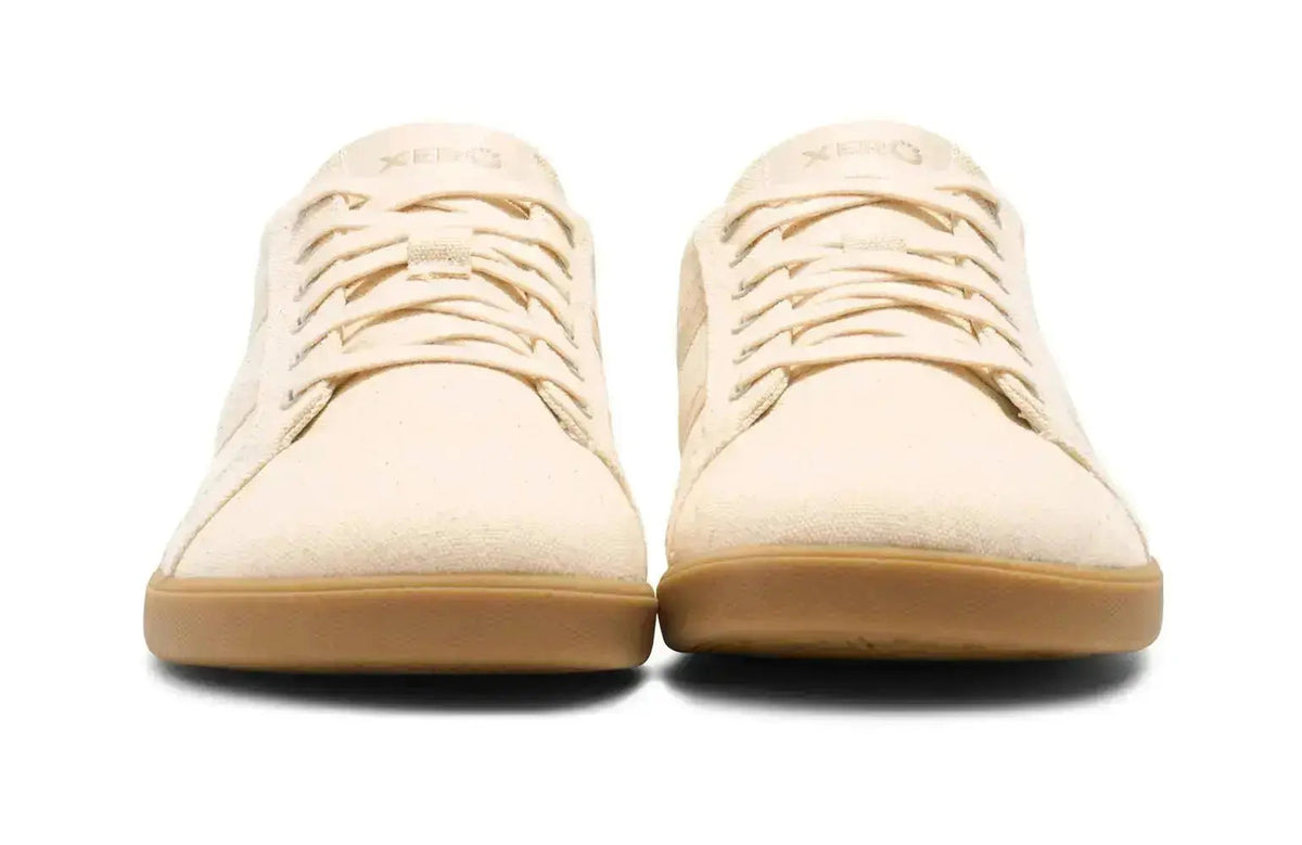 Xero Shoes - Dillon Canvas - Men Natural / Gum - Lonetas de cordones barefoot beige para hombre