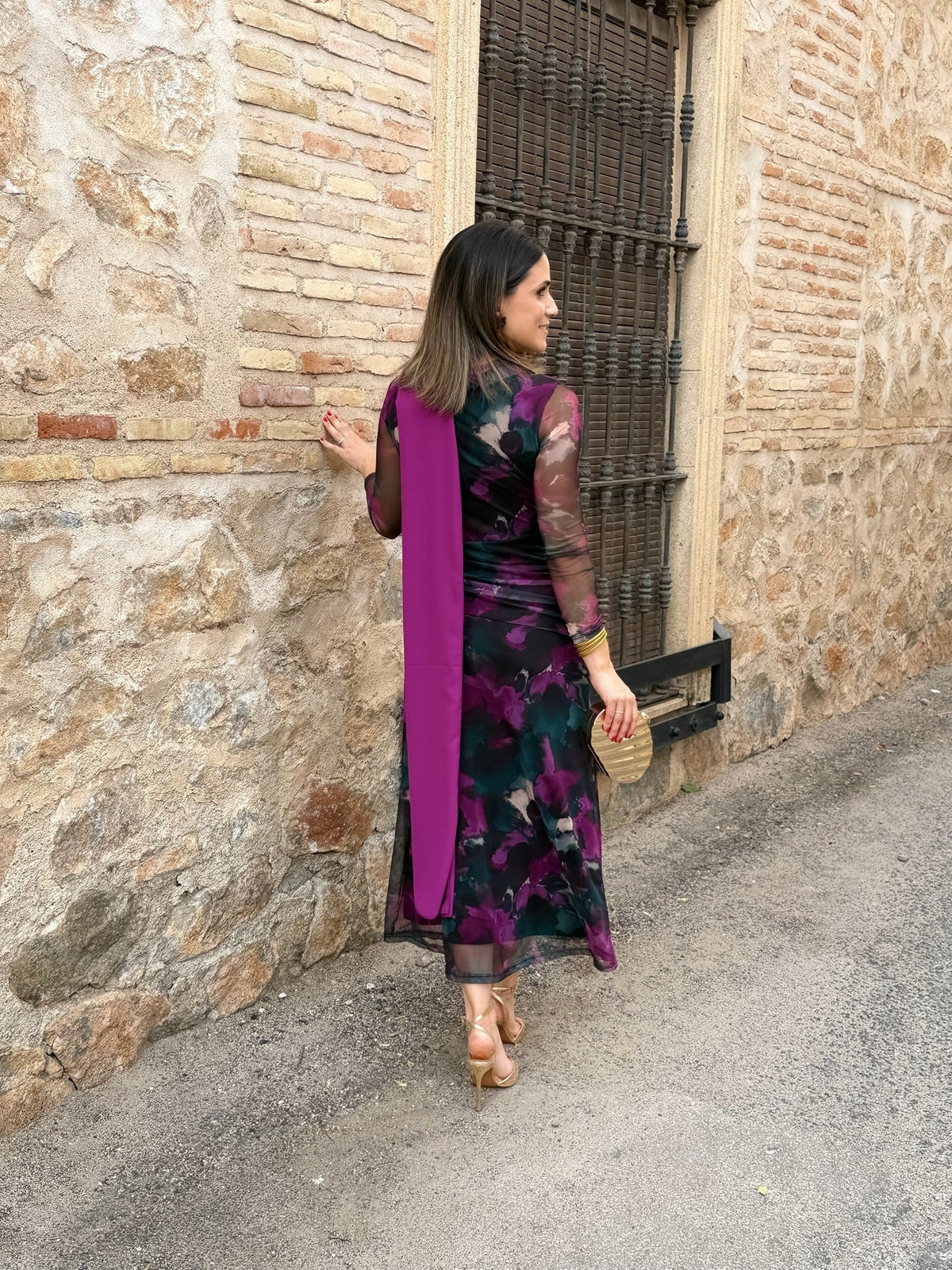 Vestido midi de tul estampado | Marlena