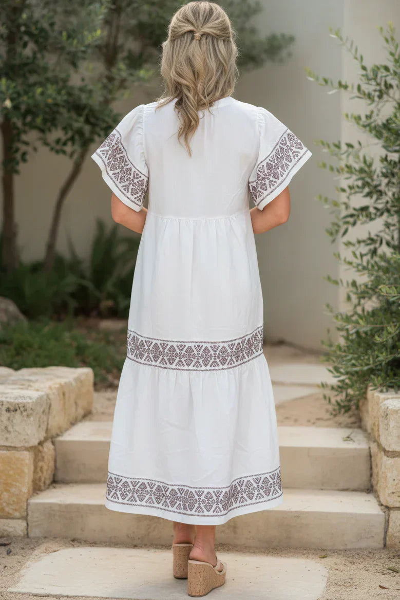 Vestido Sendero de Cenefa | Escote abierto y detalles bohemios