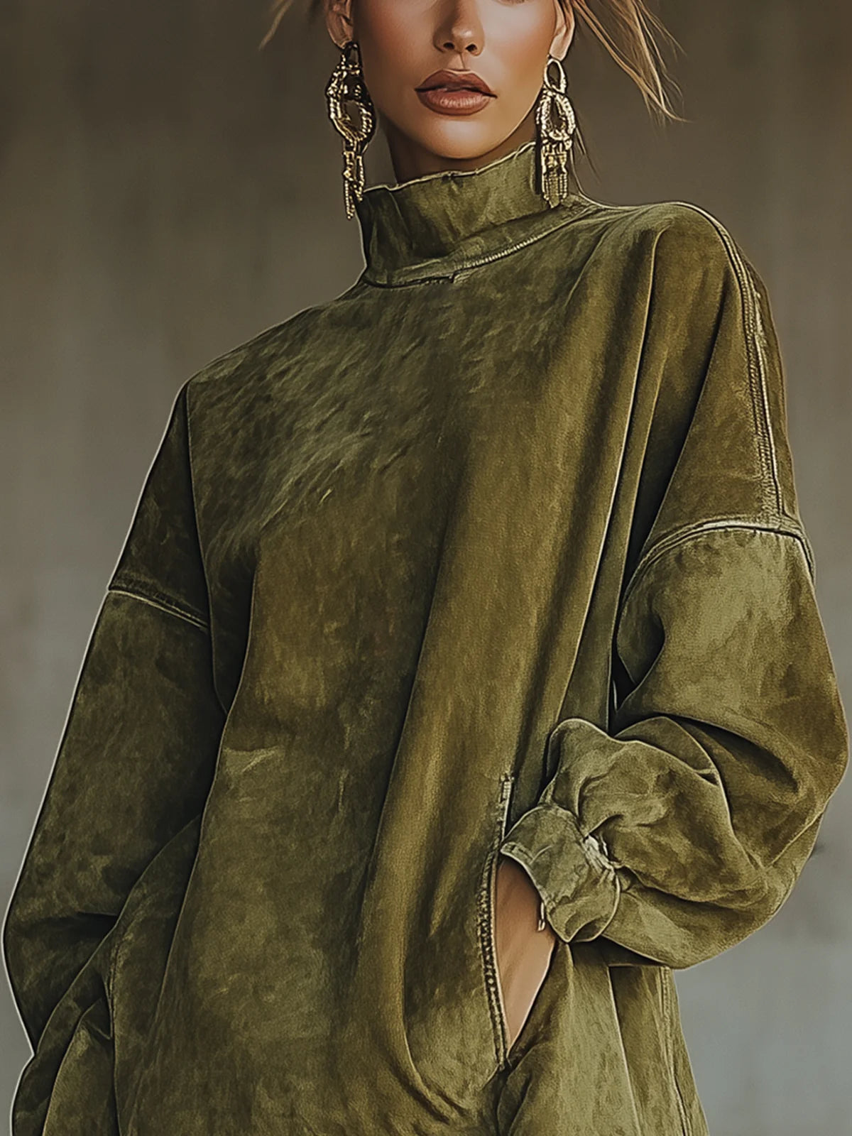 Jimena | Vestido de cuello alto con flecos