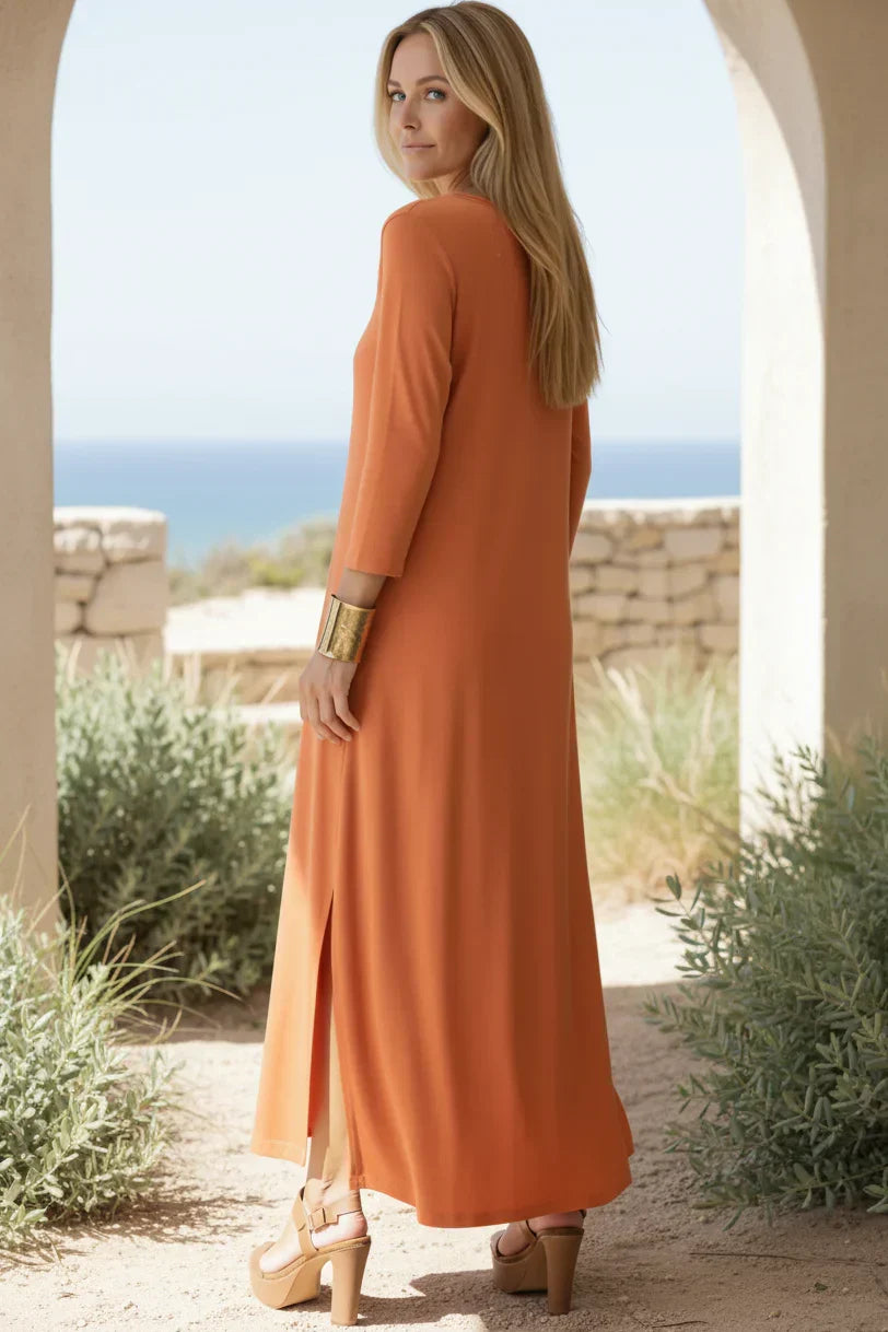 Vestido Pliegue de Sol | Escote en V y caída relajada