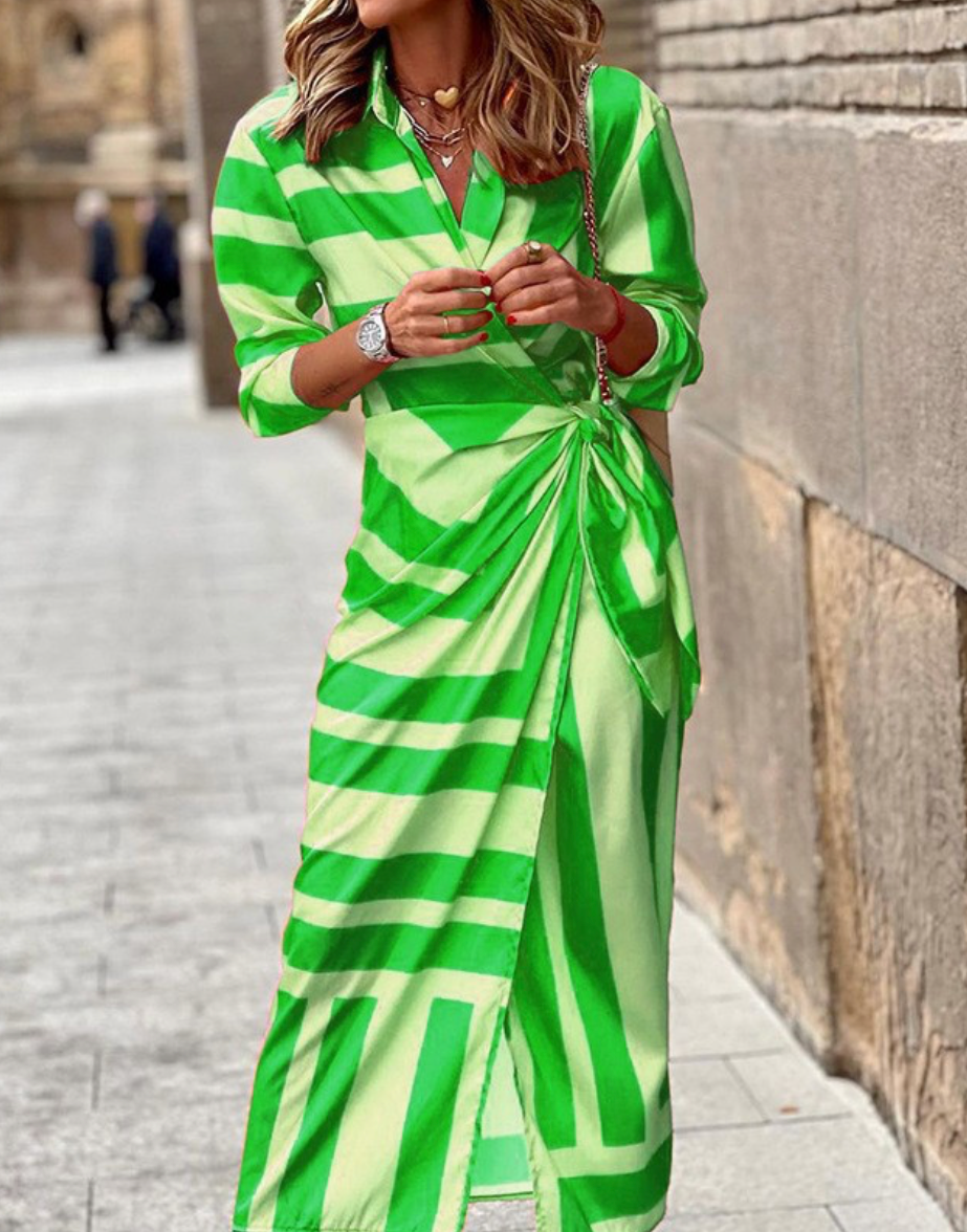 Vestido Compás | Rayas y botonadura delantera