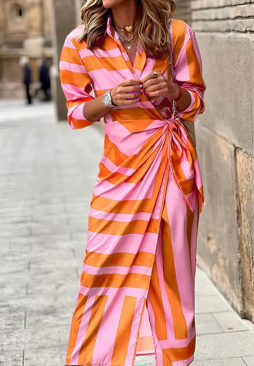 Vestido Compás | Rayas y botonadura delantera