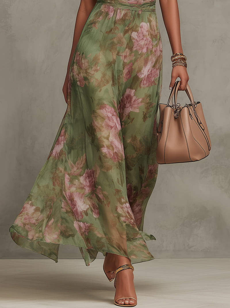 Vestido Jardín de Abril | Flores y escote halter