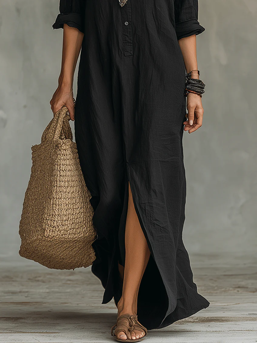 Vestido Trazo Sereno | Camisero de caída larga