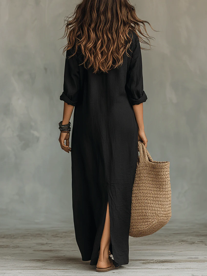 Vestido Trazo Sereno | Camisero de caída larga