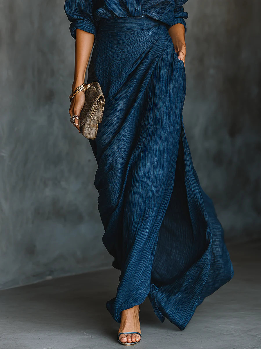 Clara | Conjunto de pantalón amplio y escote elegante
