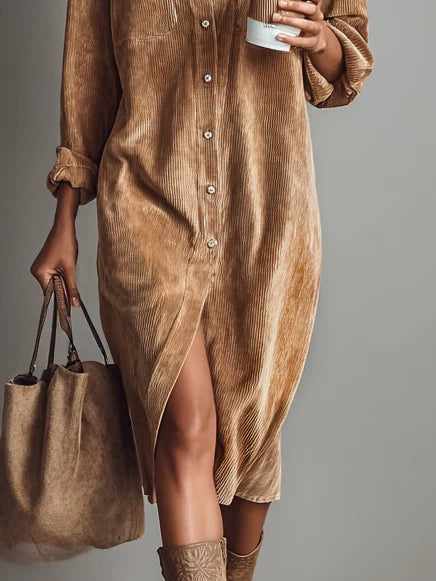 Elisa | Vestido camisero midi con bolsillos