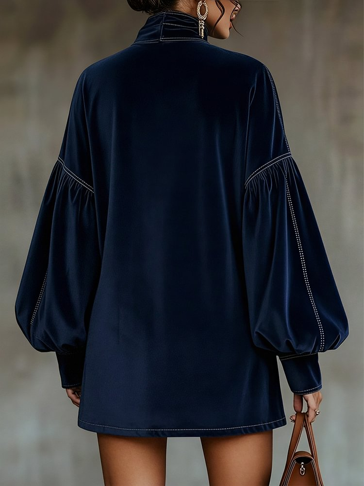 Ágata | Vestido corto con lazada y mangas amplias