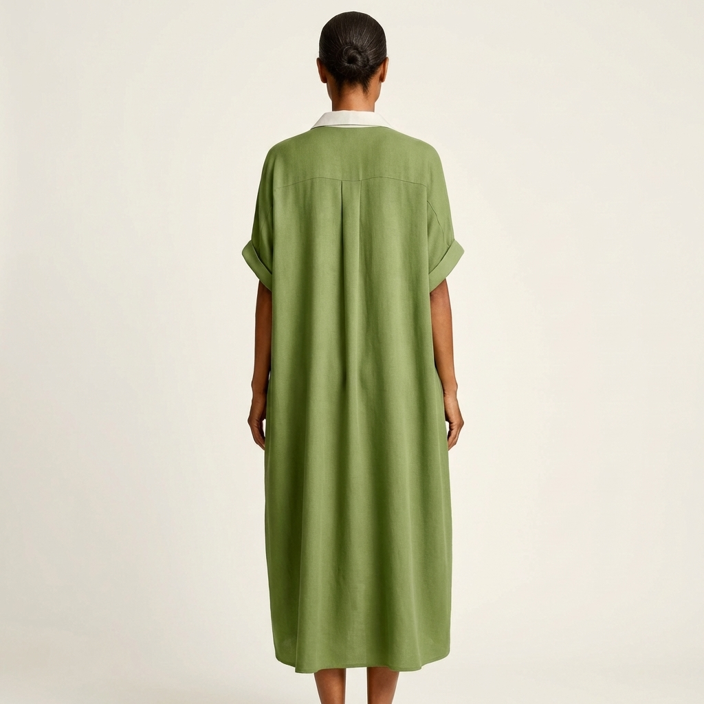 Vestido Sorrento camisero con cuello en contraste