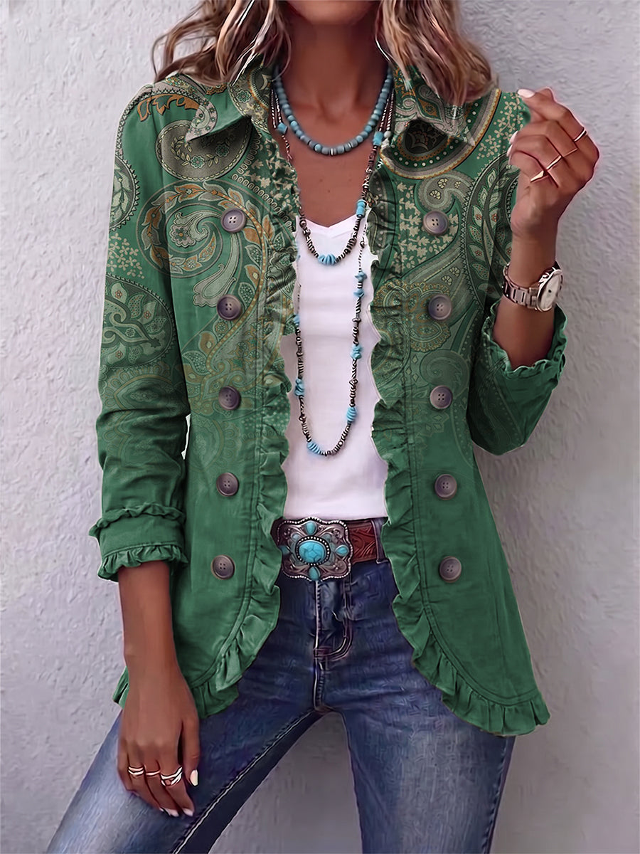 Chaqueta Laurel | Arabescos verdes y volantes